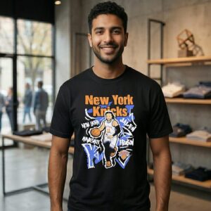 Jalen Brunson New York Knicks Player Sketch Graphic T-Shirt