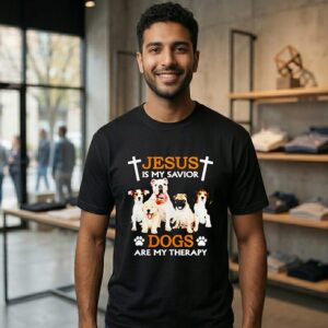 Jesus Is My Savior Dogs Are My Therapy T-Shirt