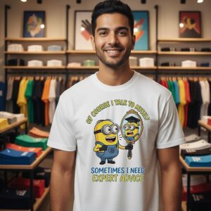 Minion Bachelor Of Course I Talk To Myself Sometimes I Need Expert Advice T-Shirt