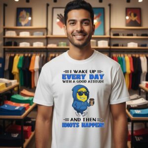 Minion Coffee I Wake Up Every Day With A Good Attitude Idiots Happen T-Shirt