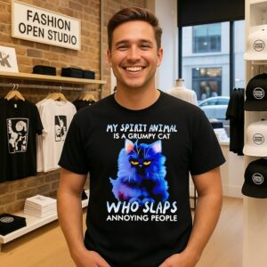 My Spirit Animal Is A Grumpy Cat Who Slaps Annoying People T-Shirt