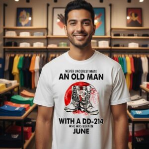 Never Underestimate An Old Man With A Dd-214 Who Was Born In June Sunset T-Shirt