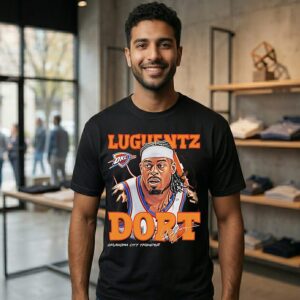 Oklahoma City Thunder Luguentz Dort 2026 NBA Signature Airbrush T-Shirt