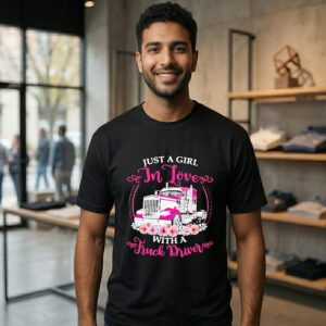 Pink Just A Girl In Love With Truck Driver T-Shirt