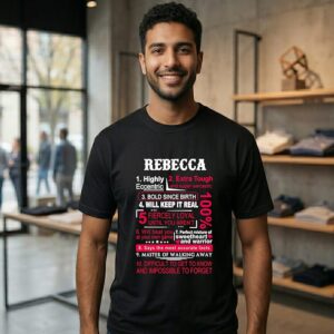 Rebecca Highly Eccentric Extra Tough And Super Sarcastic Bold Since Birth Will Keep It Real T-Shirt