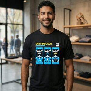 San Francisco 3 Storms Forecast Mon Tue Wed Thunder Rain Lightning T-Shirt