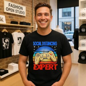 Social Distancing Expert Gamer Vintage T-Shirt
