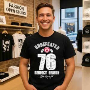 Undefeated 1976 Indiana University 76 Perfect Season Bob Knight Signatures T-Shirt