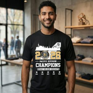 Vegas Golden Knights 2026 Pacific Division 5x Champions T-Shirt