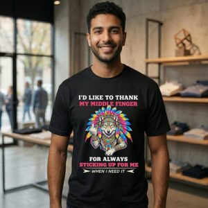 Wolf I’d Like To Thank My Middie Finger For Always Sticking Up For Me T-Shirt