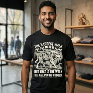 Wolf The Hardest Walk You Can Make Is Alone But That Is Walk Strongest T-Shirt