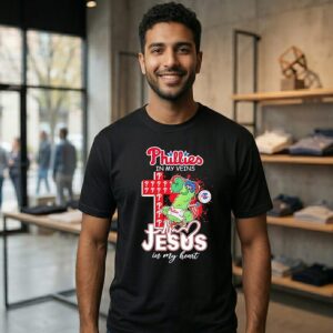 2026 Philadelphia Phillies Baseball Mascot In My Veins Jesus In My Heart T-Shirt