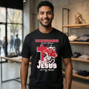 Arkansas Razorbacks X Jesus In My Veins Jesus In My Heart Mascot 2026 T-Shirt