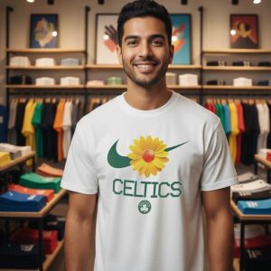 Boston Celtics NBA Flower Graphic T-Shirt