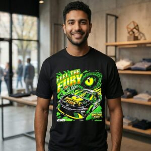 Bubba Wallace 23xi Racing Black Chumba Casino King Croc Fury Car Siganture T-Shirt