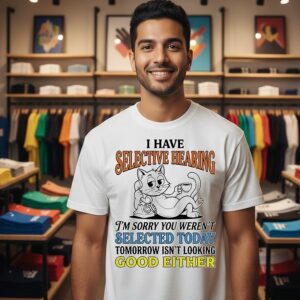 Cat I Have Selective Hearing I’m Sorry You Weren’t Selected Today Good Either T-Shirt