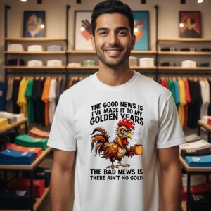 Chicken The Good News Is I’ve Made It To My Golden Years The Bad News Is There Ain’t No Gold T-Shirt
