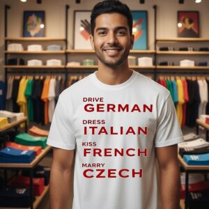 Drive German Dress Italian Kiss French Marry Czech T-Shirt