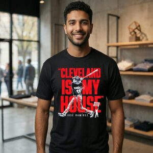 Jose Ramirez Cleveland Is My House Slugger Swing T-Shirt
