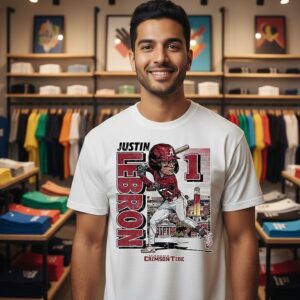 Justin Lebron 1 Alabama Crimson Tide Swing Caricature T-Shirt