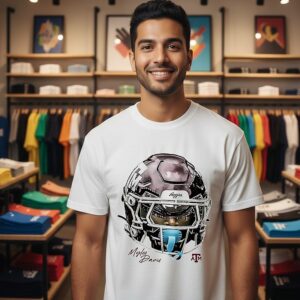 NCAA Football Texas A&m Aggies Myles Davis Game Face Signature T-Shirt