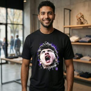 NCAA Men’s Basketball Northwestern Wildcats Nicholas Martinelli Game Face Signature T-Shirt
