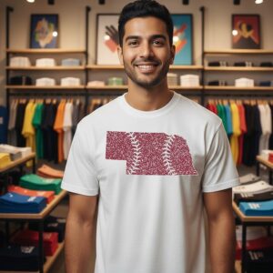Nebraska Baseball Map T-Shirt