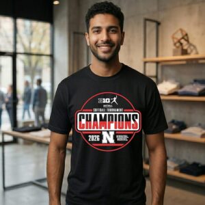 Nebraska Huskers 2026 Big Ten Softball Tournament Champions Locker Room T-Shirt