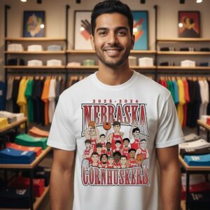Nebraska Men’s Basketball 2026-2026 Team Collage Caricature T-Shirt