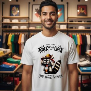 Raccoon Used To Be Rock Around Clock Now It’s Limp Around The Block T-Shirt