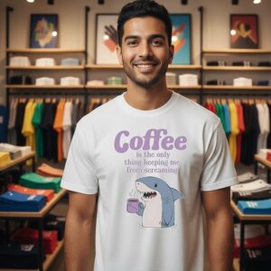 Shark Coffee Is The Only Thing Keeping Me From Screaming T-Shirt