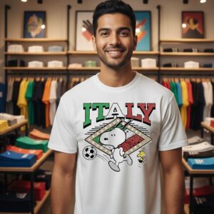Snoopy And Woodstock X Italy Soccer World Cup 2026 T-Shirt