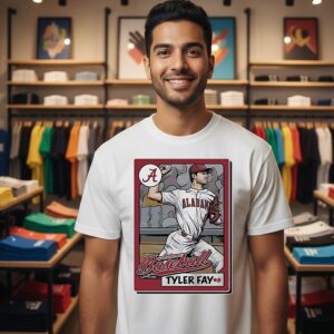 Tyler Fay Alabama Crimson Tide Baseball Card Cartoon T-Shirt