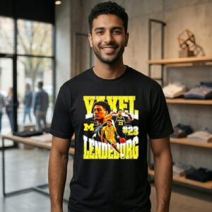 Yaxel Lendeborg 23 Michigan Wolverines Basketball Logo T-Shirt