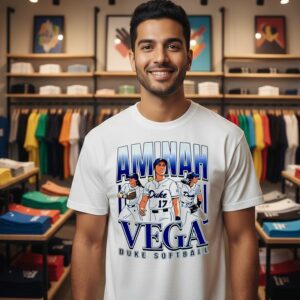 Aminah Vega Duke Softball Cartoon Graphic T-Shirt