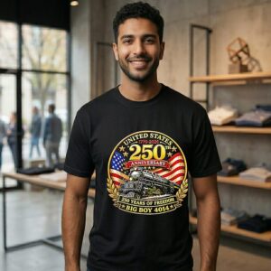 Big Boy 4014 USA 250 Anniversary Of Freedom Steam Locomotive Railroad Train T-Shirt