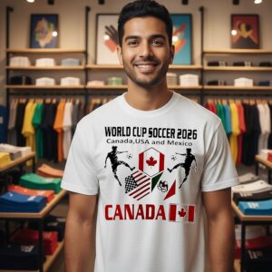 Canada World Cup Soccer 2026 Canada USA And Mexico Flag T-Shirt