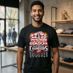 Carolina Hurricanes 2026 NHL Eastern Conference Champions Collage Team Signatures T-Shirt