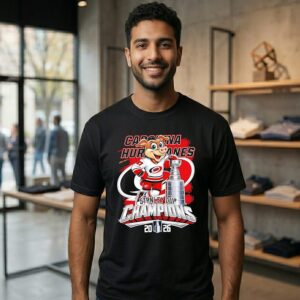 Carolina Hurricanes Stanley Cup Champions 2026 Mascot Trophy T-Shirt