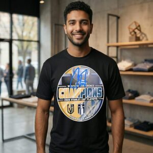 Carter Hart Vegas Golden Knights 2026 Western Conference Champions Autographed T-Shirt