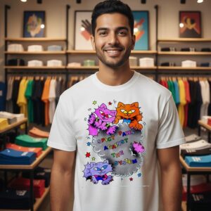 Cat Spicy Paws Against The System Graphic T-Shirt