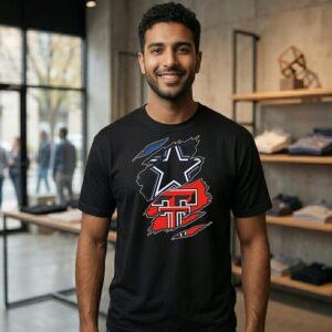 Dallas Cowboys And Texas Tech Red Raiders Two Teams One Heart Scratch T-Shirt