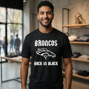 Denver Broncos Back In Black Rugby Logo T-Shirt