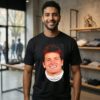 Drake Maye Football Smile Diamond Portrait T-Shirt