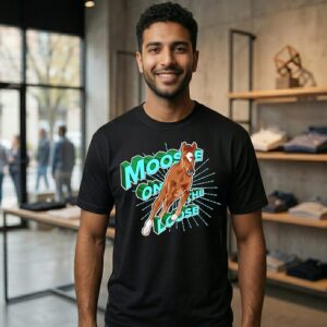 Horse Moose On The Loose Graphic T-Shirt