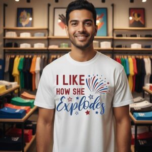 I Like How She Explodes 4th Of July T-Shirt