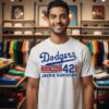 Jackie Robinson 42 Brooklyn Dodgers Signature T-Shirt