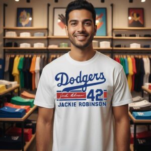 Jackie Robinson 42 Brooklyn Dodgers Signature T-Shirt