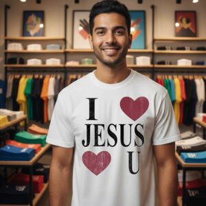 Jalen Wilson Wearing I Heart Jesus U T-Shirt