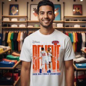 Karl-Anthony Towns And Jalen Brunson New York Knicks 2026 NBA Finals Champions Believe T-Shirt
